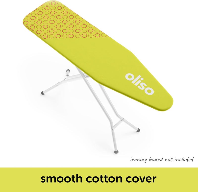 Oliso Ironing Board Cover, Durable 100% Cotton Lined with Professional Grade Felt pad - Fits Standard 54” x 15" Boards, a Wide Elastic Edge, Two Adjustable Straps for Secure Fit (Pistachio) - Image 2